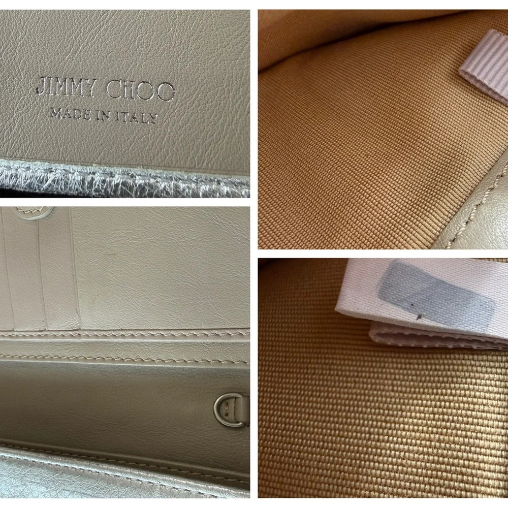 Jimmy Choo Metallic Leather wallet with interior d rings- see callouts